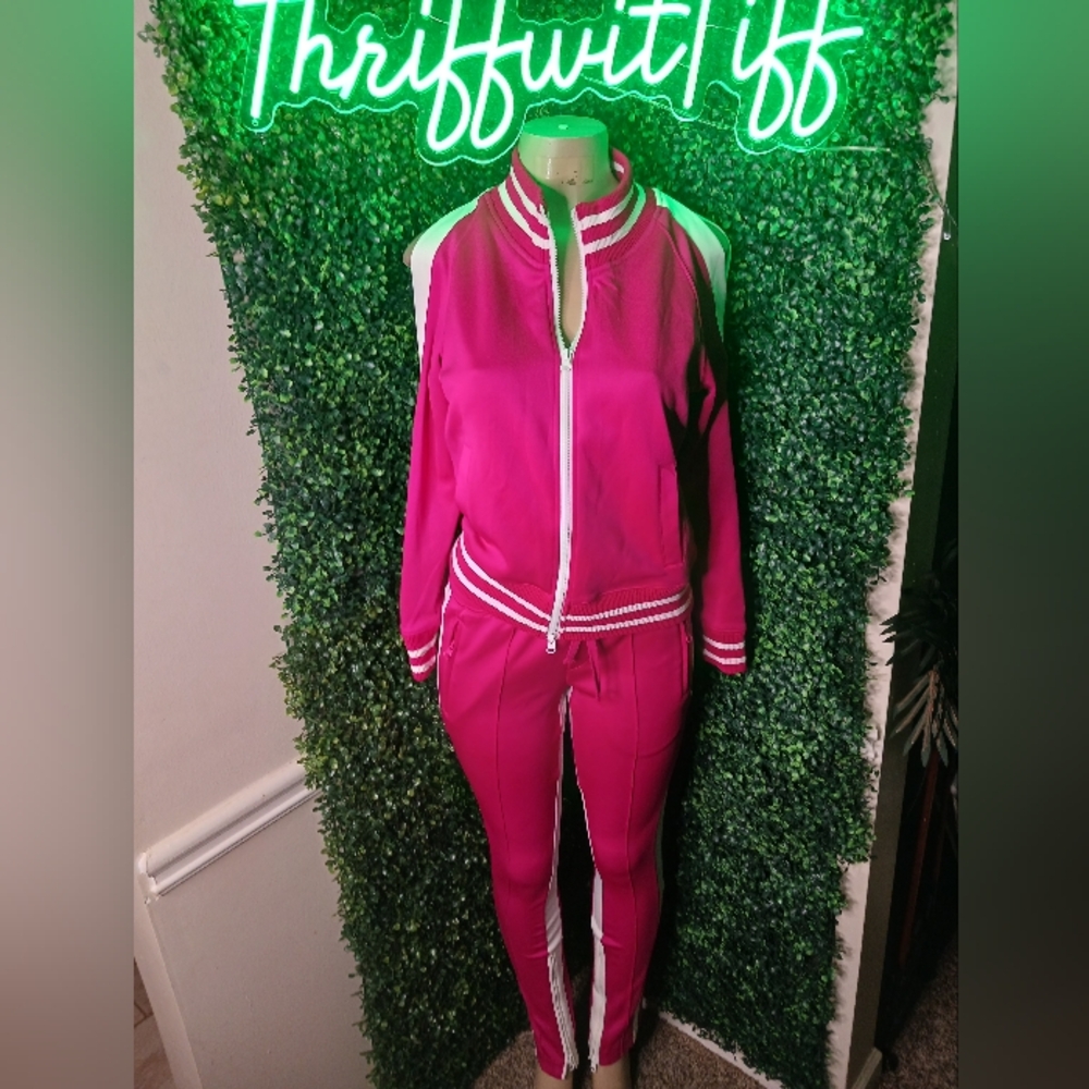 Women's Magenta Track Jacket & Pants Set